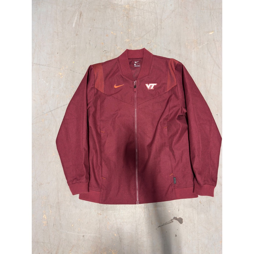 Nike Virginia Tech Hokies Mens Large Dri-FIT Full Zip Jacket Maroon VT Sideline